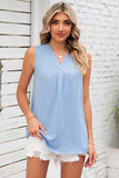 Texture V-Neck Sleeveless Top - Trendsi - Flyclothing LLC