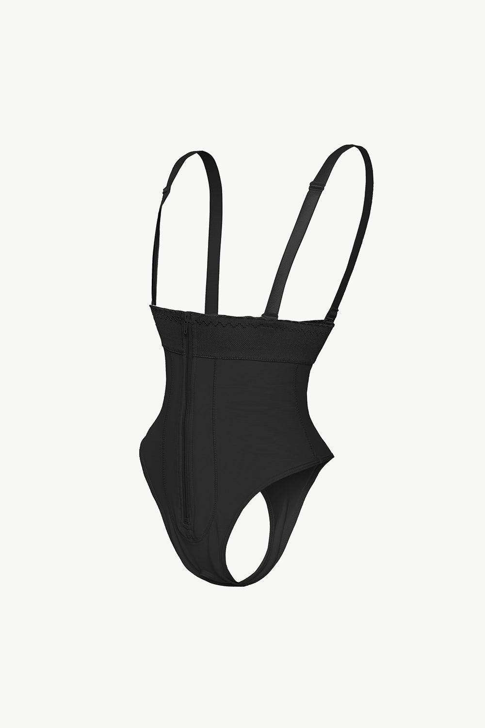 Full Size Adjustable Strap Zip-Up Shaping Bodysuit - Trendsi - Flyclothing LLC