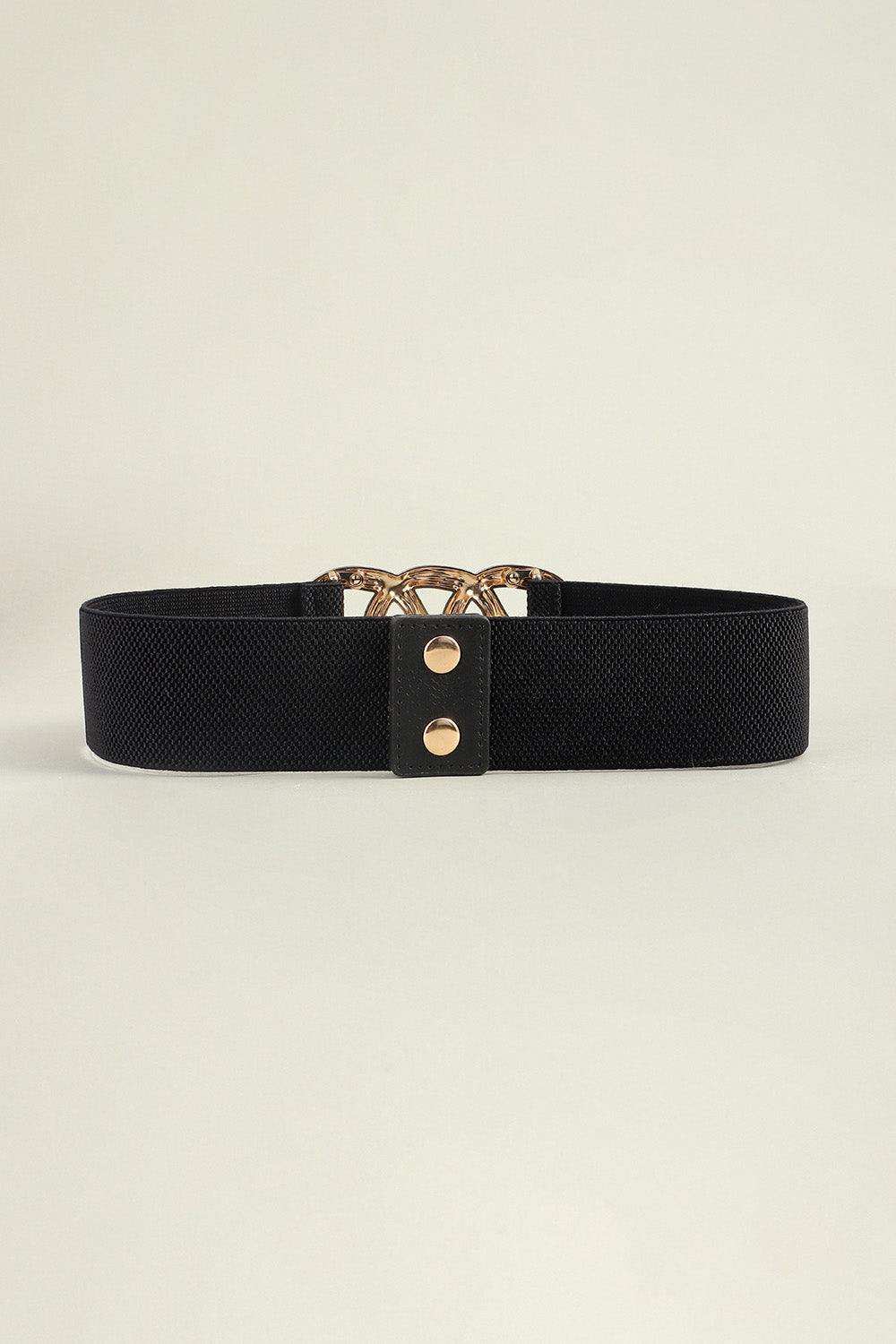 Zinc Alloy Buckle Elastic Wide Belt - Trendsi - Flyclothing LLC