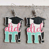 School Theme Wooden Dangle Earrings - Trendsi - Flyclothing LLC