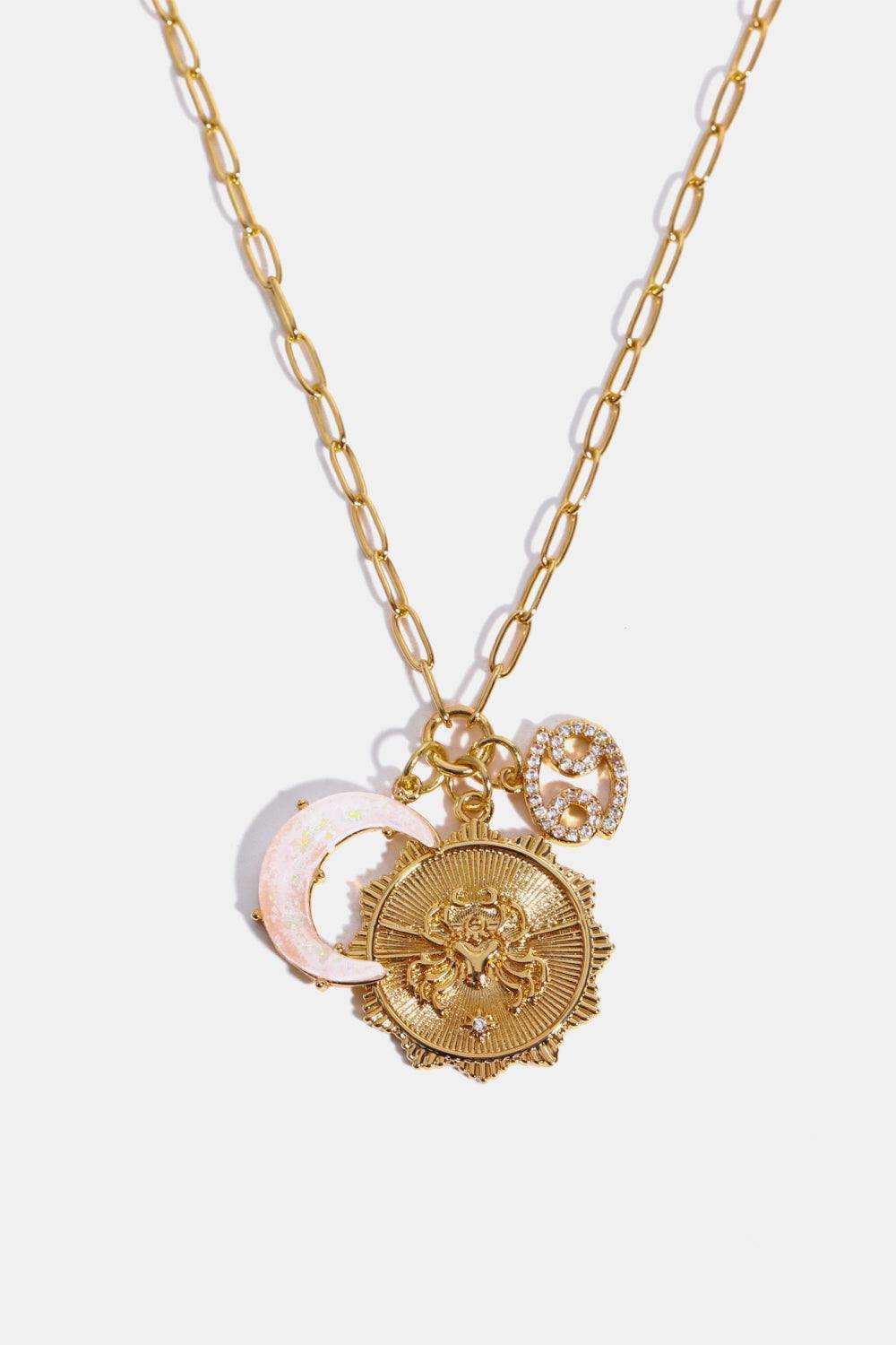 Constellation and Moon Pendant Copper Necklace - Trendsi - Flyclothing LLC
