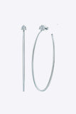 925 Sterling Silver Moissanite Hoop Earrings - Trendsi - Flyclothing LLC