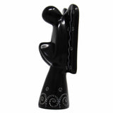 Soapstone Angel Sculpture - Black Finish with Etch Design - SMOLArt - Flyclothing LLC