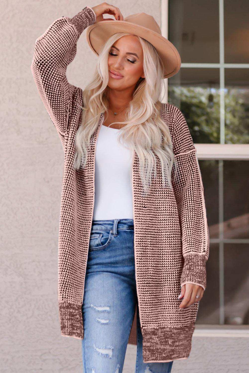 Heathered Open Front Longline Cardigan - Trendsi - Flyclothing LLC