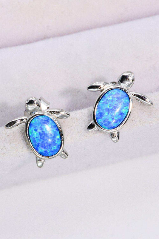 Opal Turtle Stud Earrings - Trendsi - Flyclothing LLC