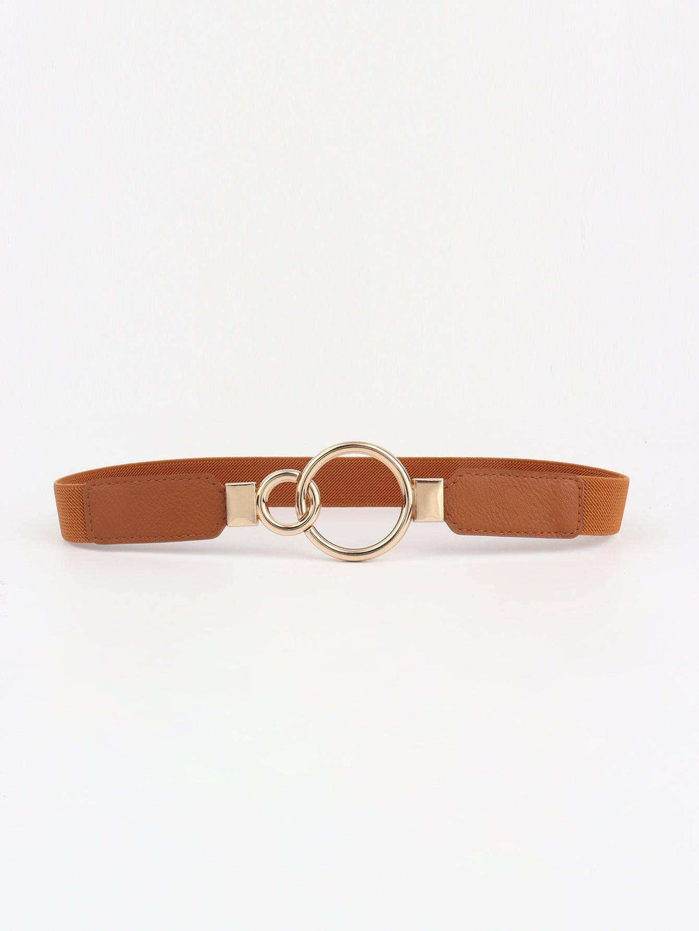 Double Ring Buckle Elastic PU Belt - Trendsi - Flyclothing LLC