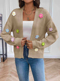 Floral Long Sleeve Open Front Cardigan - Trendsi - Flyclothing LLC