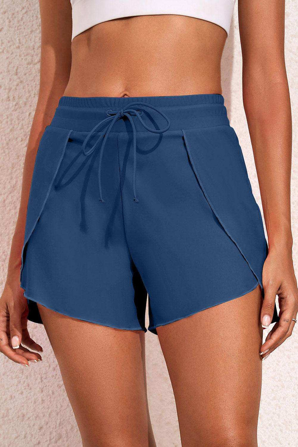 Drawstring Waist Swim Shorts - Trendsi - Flyclothing LLC