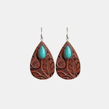 Artificial Turquoise Teardrop Earrings - Trendsi - Flyclothing LLC