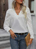 V-Neck Flounce Sleeve Blouse - Trendsi - Flyclothing LLC
