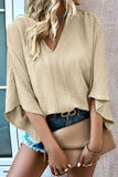 V-Neck Flutter Sleeve Blouse - Trendsi - Flyclothing LLC