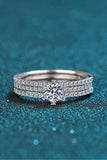 Moissanite 925 Sterling Silver Ring Set - Trendsi - Flyclothing LLC