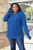 Basic Bae Full Size Ribbed Round Neck Long Sleeve Knit Top - Trendsi - Flyclothing LLC