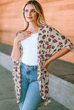 Printed Open Front Half Sleeve Cardigan - Trendsi - Flyclothing LLC