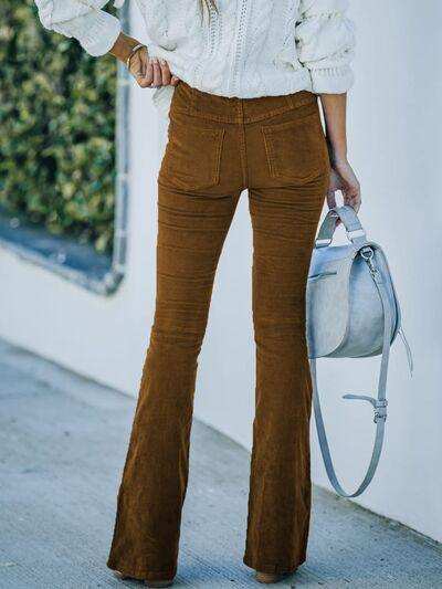 High Waist Bootcut Pants - Trendsi - Flyclothing LLC