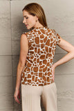 Giraffe Print Round Neck Tank Top - Trendsi - Flyclothing LLC