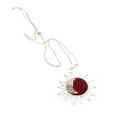 Sun and Moon Red Jasper Pendant with Chain - Artisana - Flyclothing LLC