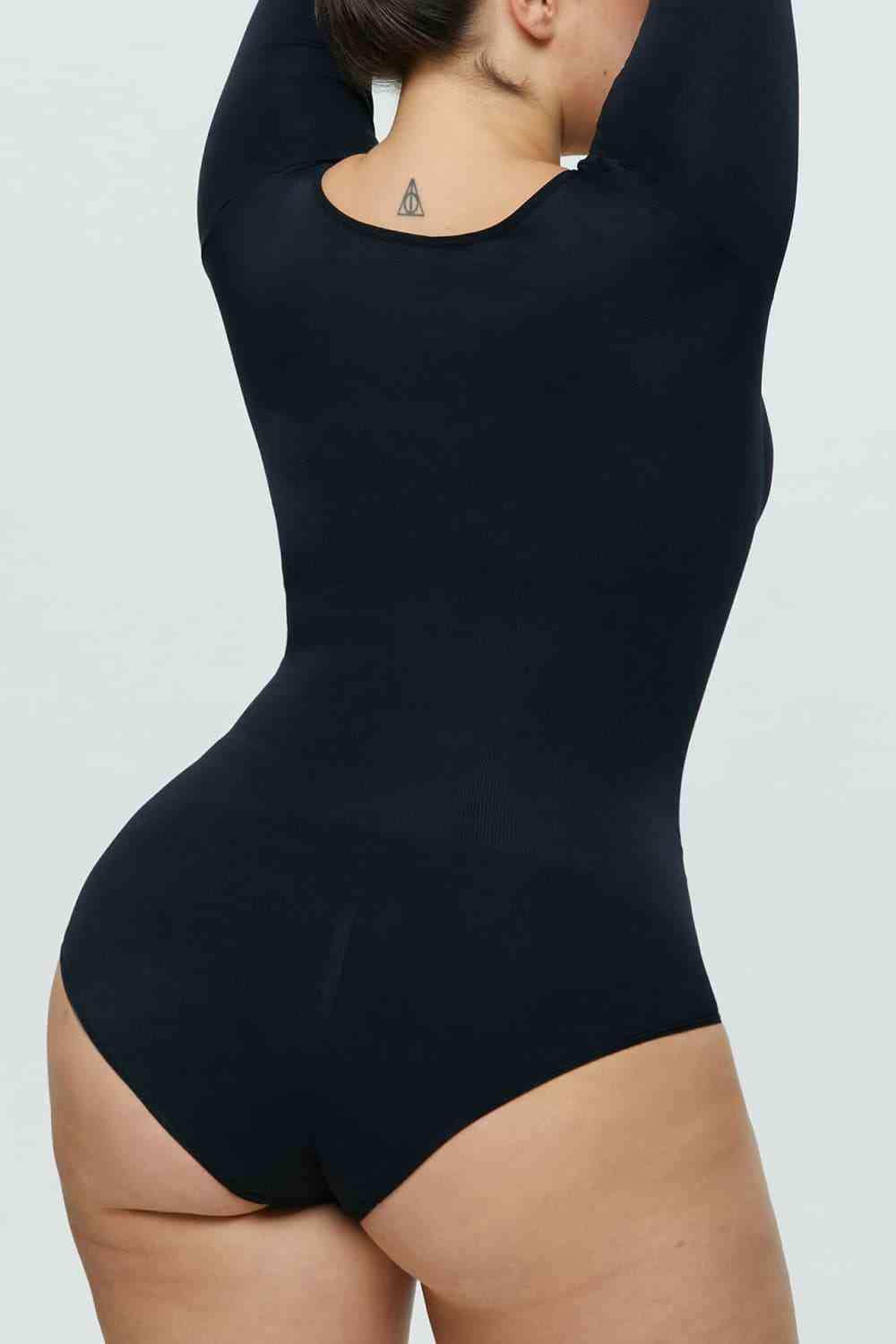 Long Sleeve Shaping Bodysuit - Trendsi - Flyclothing LLC