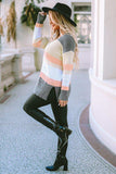 Color Block Open Front Slit Cardigan - Trendsi - Flyclothing LLC