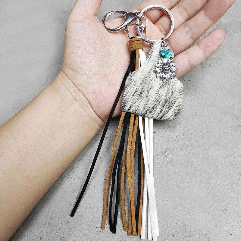 Turquoise Fringe Detail Key Chain - Trendsi - Flyclothing LLC