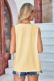 Eyelet Open Front Sleeveless Cardigan - Trendsi - Flyclothing LLC