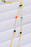 18K Gold-Plated Multicolored Bead Necklace - Trendsi - Flyclothing LLC