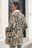 Leopard Open Front Cardigan with Pockets - Trendsi - Flyclothing LLC