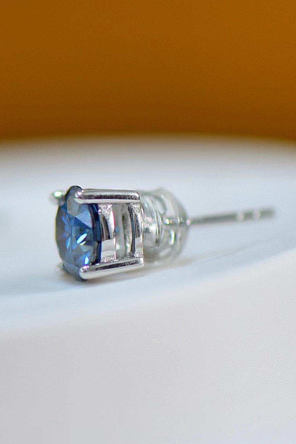 2 Carat Moissanite Four-Prong Platinum-Plated Earrings - Trendsi - Flyclothing LLC