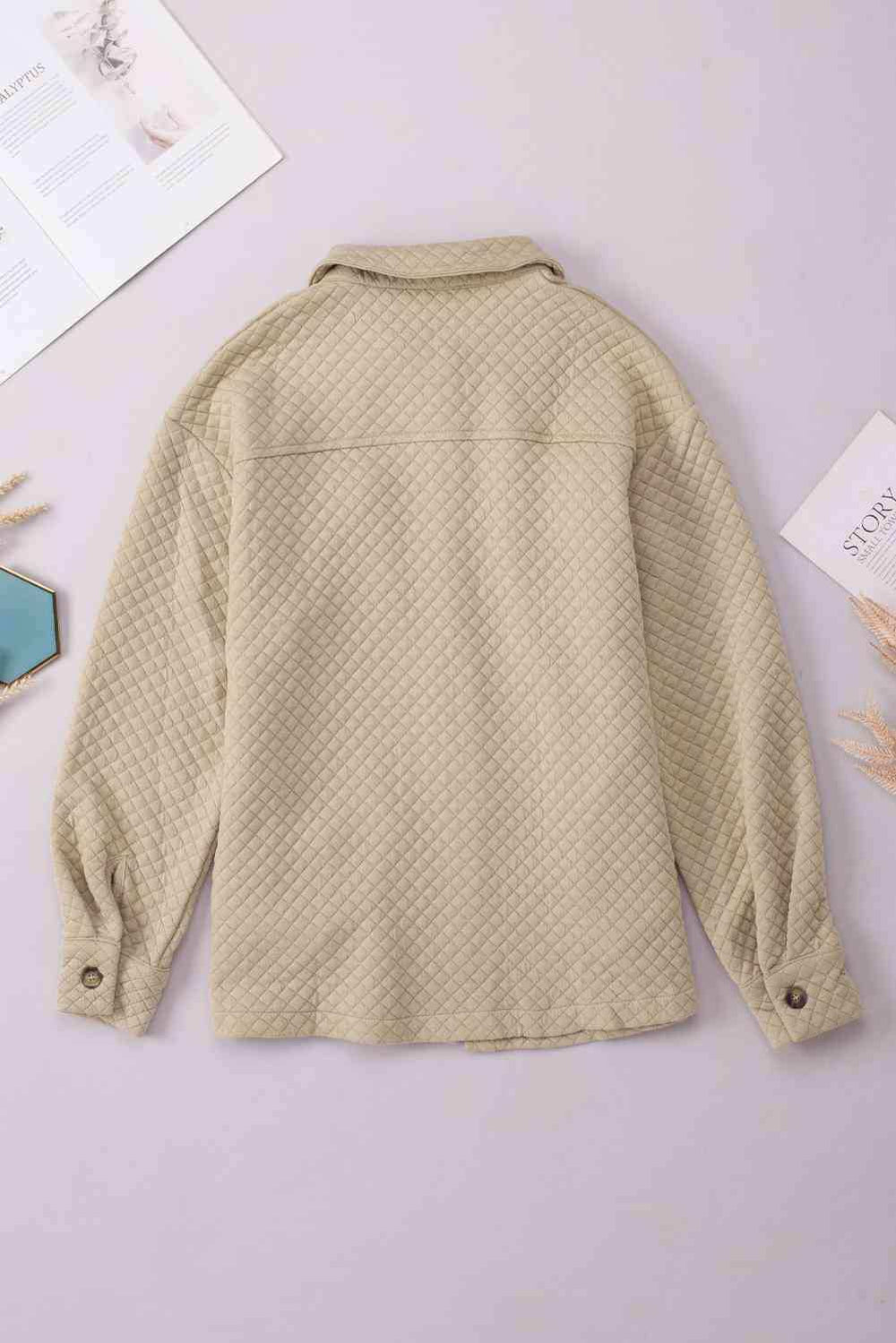 Button Down Collared Jacket - Trendsi - Flyclothing LLC