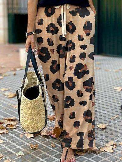 Leopard Wide Leg Pants - Trendsi - Flyclothing LLC