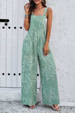 Printed Wide Strap Jumpsuit with Pockets - Trendsi - Flyclothing LLC
