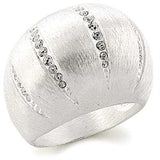Alamode Silver Brass Ring with Top Grade Crystal in Clear - Alamode - Flyclothing LLC