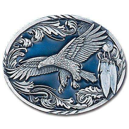 Western Eagle/Feathers Enameled Belt Buckle - Siskiyou Buckle - Flyclothing LLC