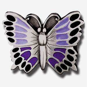 Purple Butterfly Enameled Belt Buckle - Siskiyou Buckle - Flyclothing LLC