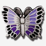 Purple Butterfly Enameled Belt Buckle - Siskiyou Buckle - Flyclothing LLC