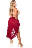 Daisy Corsets Red High Low Lace Skirt - Daisy Corsets - Flyclothing LLC