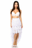 Daisy Corsets White High Low Lace Skirt - Daisy Corsets - Flyclothing LLC