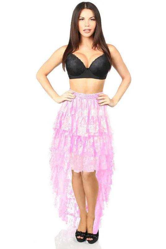 Daisy Corsets Lt Pink High Low Lace Skirt - Daisy Corsets - Flyclothing LLC