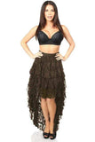 Daisy Corsets Dark Brown High Low Lace Skirt - Daisy Corsets - Flyclothing LLC