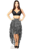 Daisy Corsets Dark Grey High Low Lace Skirt - Daisy Corsets - Flyclothing LLC