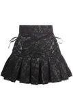 Daisy Corsets Black Satin w/Black Lace Overlay Lace-Up Skirt - Daisy Corsets - Flyclothing LLC