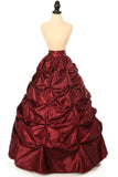 Daisy Corsets Wine Satin Pick-Up Long Skirt - Daisy Corsets - Flyclothing LLC