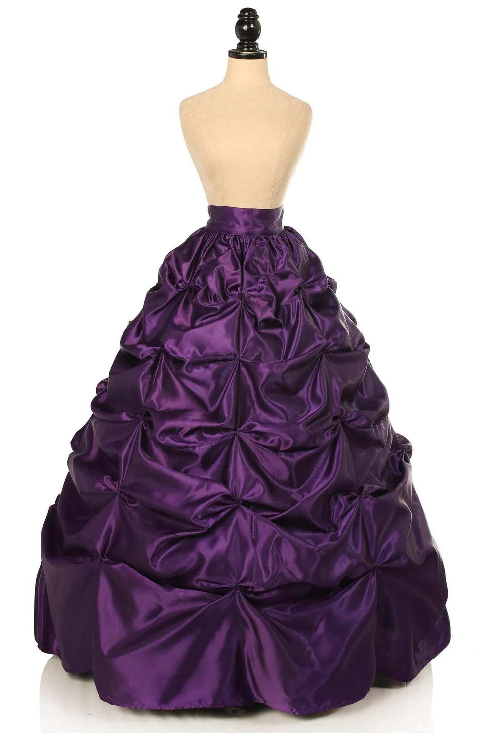 Daisy Corsets Plum Satin Pick-Up Long Skirt - Daisy Corsets - Flyclothing LLC