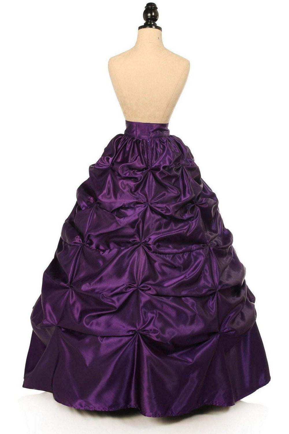 Daisy Corsets Plum Satin Pick-Up Long Skirt - Daisy Corsets - Flyclothing LLC