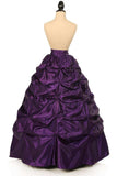 Daisy Corsets Plum Satin Pick-Up Long Skirt - Daisy Corsets - Flyclothing LLC