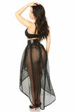 Daisy Corsets Fishnet & Faux Leather High Low Skirt - Daisy Corsets - Flyclothing LLC