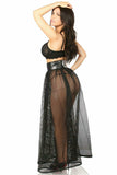 Daisy Corsets Fishnet & Faux Leather Long Skirt - Daisy Corsets - Flyclothing LLC