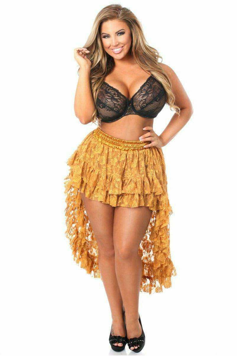 Daisy Corsets Bronze Lace High Low Skirt - Daisy Corsets - Flyclothing LLC