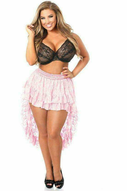 Daisy Corsets Baby Pink Lace High Low Skirt - Daisy Corsets - Flyclothing LLC