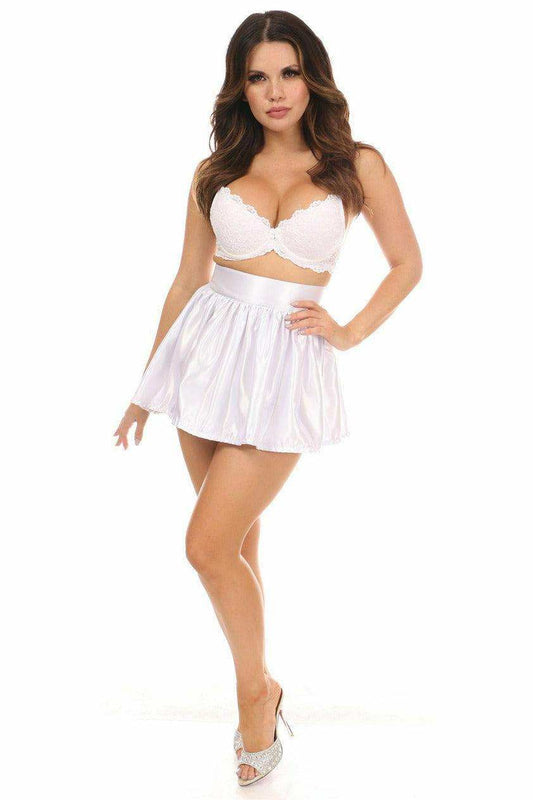 Daisy Corsets White Satin Skirt - Daisy Corsets - Flyclothing LLC